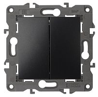 Выключатель без рамки Эра Elegance 2-кл. антрацит картинка